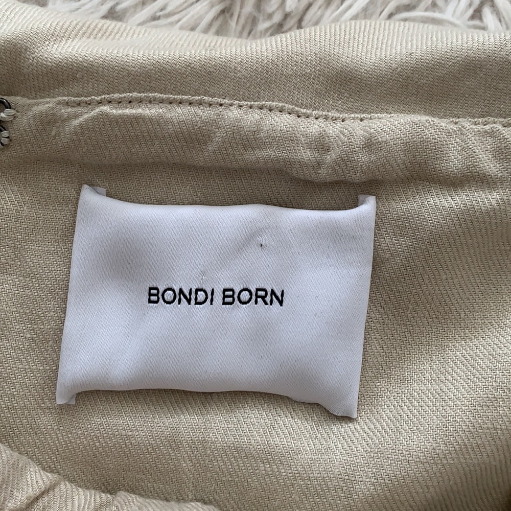 Bondi Born Elba strapless beige linen mini dress sz S in excellent condition - Picture 2 of 4